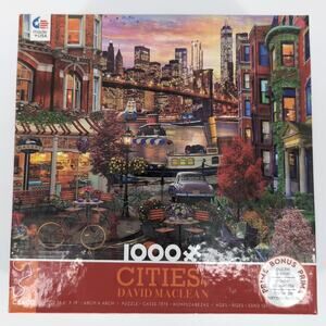 Ceaco 1000 Piece "Cities" by David MacLean Jigsaw Puzzle with Poster - GUC